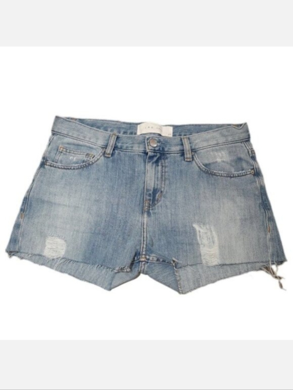 Iro Cutoff Denim Shorts Womens Size 27 Blue Distressed Nalyn Boyfriend Jean